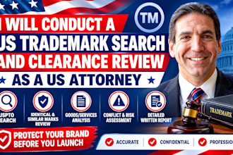conduct a US trademark search and clearance review as a US attorney