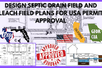 design septic drain field and leach field plans for usa permit approval
