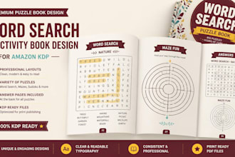 design custom word search puzzles and activity books for amazon KDP