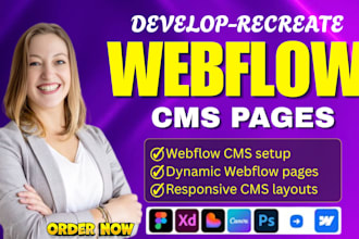 create or fix webflow cms website, dynamic website, webflow cms development