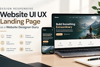 design responsive website UI UX landing page as a website designer guru
