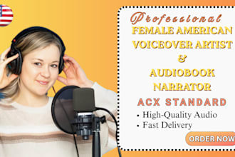 be your female audiobook narrator, voice over actor for acx fiction novels