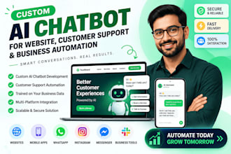 build ai chatbot,ai website ,chatbot for website and whatsapp chatbot