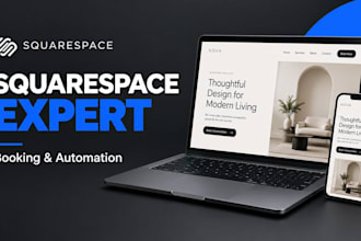 develop, design and build squarespace store squarespace booking website expert