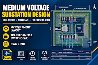 design medium voltage substation design, layout and drawings