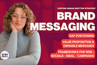 clarify brand messaging, positioning, and value proposition