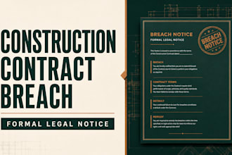 draft a formal notice of construction contract breach