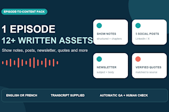 turn your podcast or video transcript into a complete content pack