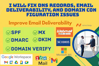 fix dns records, email deliverability, and domain configuration issues