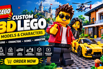 create custom 3d lego models, lego characters and animations