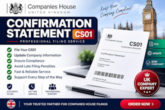file your companies house cs01 confirmation statement and dormant accounts