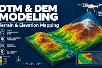 create dtm, dem, digital terrain model, elevation contour survey