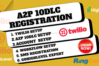 set up a2p 10dlc registration for twilio and gohighlevel