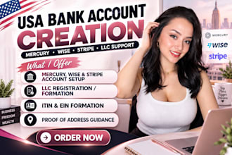 usa bank creation, open mercury wise stripe bank for llc USA proof of address