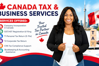 incorporate company in canada, gst, hst, efile t1, t2,  CPA canada tax