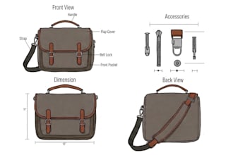 design bag tech pack, handbag, tote, purse and wallet using adobe illustrator