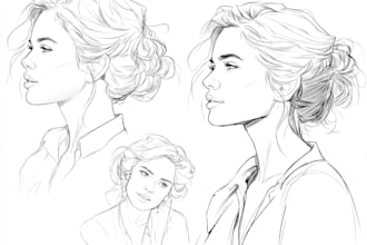draw realistic line art, pencil art, digital art