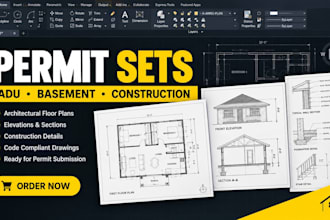 draft permit set construction document working drawing adu basement finish plan