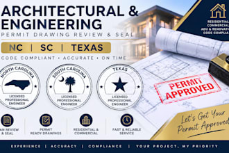draw review sign seal nc sc texas architectural engineering permit approval