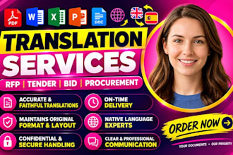 translate rfp documents tender proposals bid documents procurement files