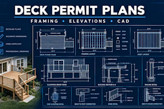 draw deck permit plans, framing plans and construction drawings