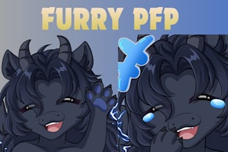 custom furry pfp  fursona headshot furry profile picture anthro furry art emote