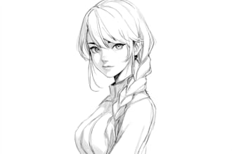 draw anime sketch colored
