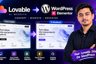 convert lovable to wordpress elementor, ai website migration and redesign