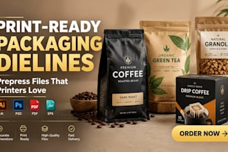 create print ready packaging dieline, die cut and prepress files