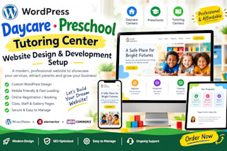 wordpress daycare preschool tutoring center website design develop setup SEO