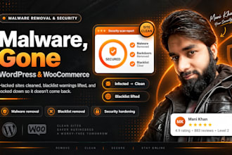 remove malware and secure your hacked wordpress or woocommerce site