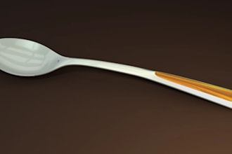 model spoon, kitchen utensils, folk, 3d model in blender