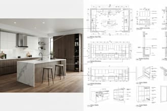 do kitchen cabinet shop drawing, cabinetry, millwork, fabrication, joinery plans
