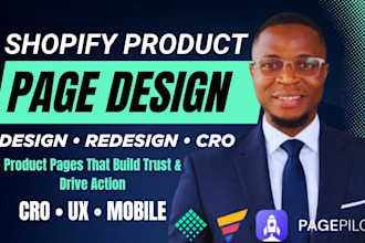 design and optimize shopify product page with pagefly, gempages or pagepilot