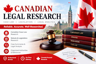 conduct professional canadian legal research and case law analysis