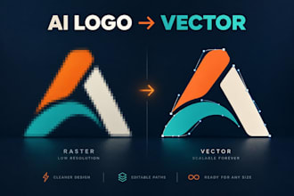 upscale and vectorize your ai logo into print ready vector