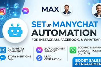 fix and build manychat automation for instagram and facebook