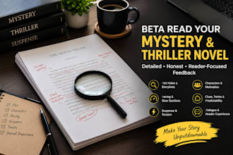 beta read your fantasy, sci fi or romance book giving brutal feedback