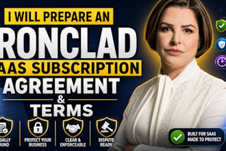 prepare an ironclad saas subscription agreement and terms