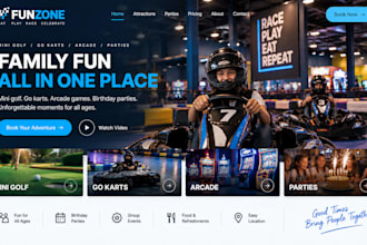 build squarespace mini golf website go kart family website entertainment center