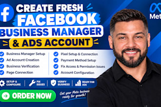 fix and create verified fb business manager, ad account