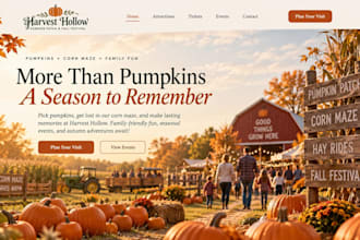 design wix pumpkin patch website corn maze fall autumn festival harvest website