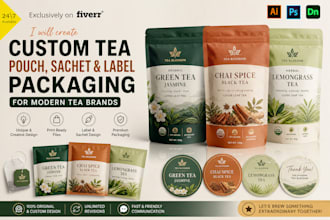 create custom tea pouch, sachet and tea label packaging for modern tea brands