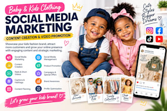 market baby clothing with social media marketing and kid fashion video promotion