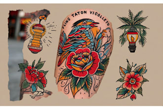 create awesome old school tattoo style design