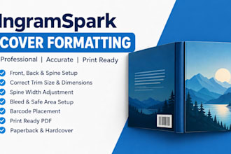 format your book cover for ingramspark paperback and hardcover