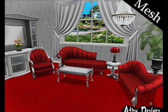 create custom second life furniture and 3d mesh interior decor