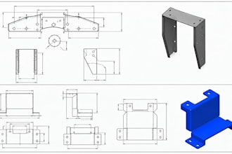 design sheet metal cad parts for fabrication with drawings and laser cutting dxf