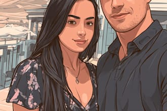 paint custom couple portrait