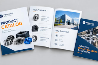 design product catalog, product brochure and sales booklet for manufacturers